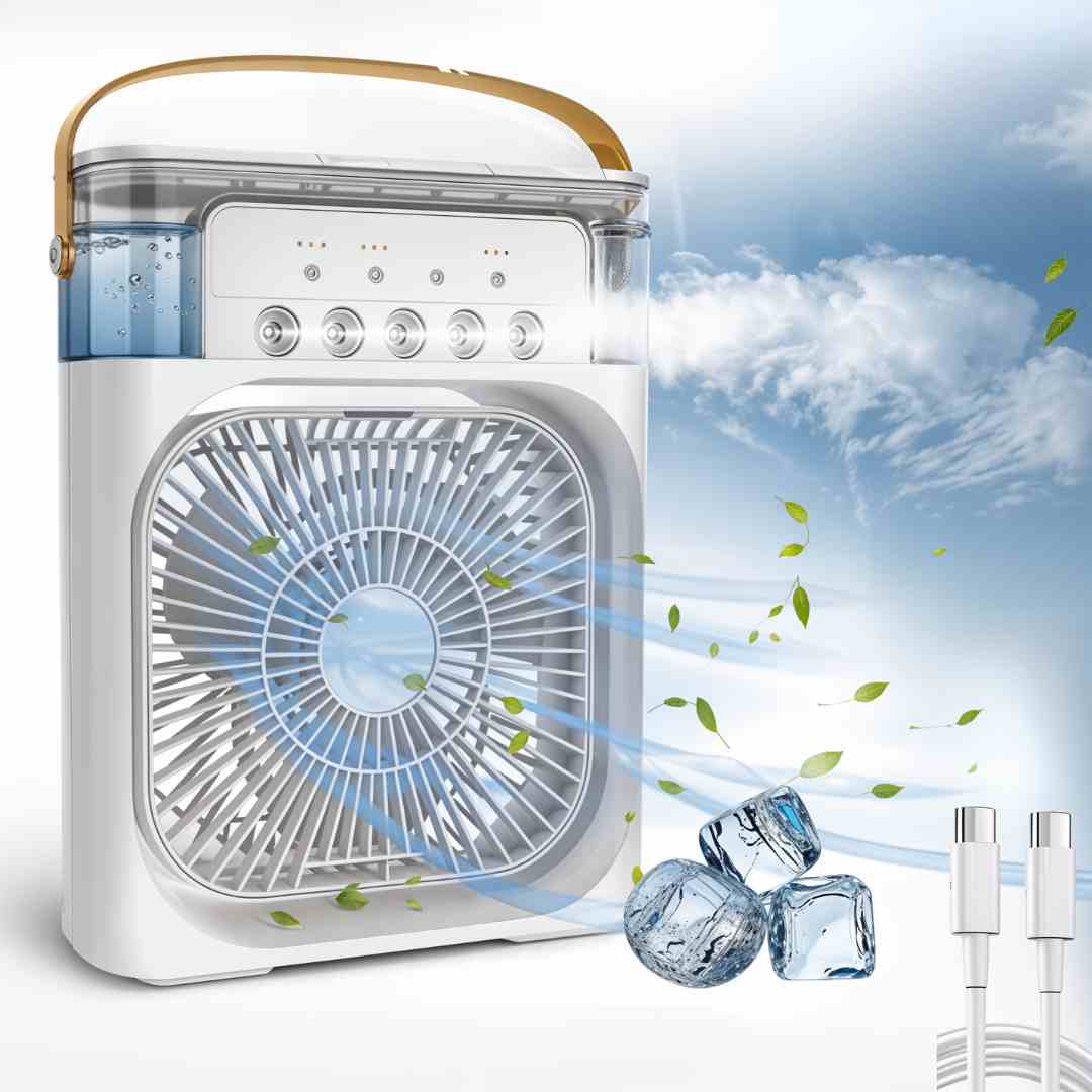 Portable Air Conditioner Fan USB Electric Fan with LED Night Light