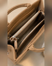 Classic Beige Grid Handbag