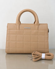 Classic Beige Grid Handbag