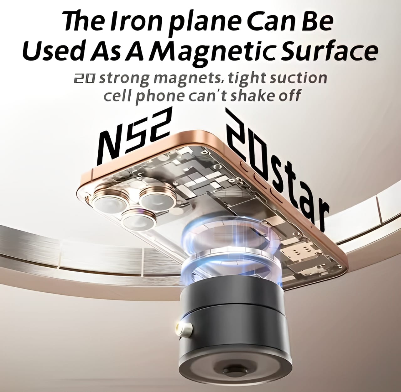 Anti-Slip Magnetic Car Phone Holder with Industrial Vacuum Suction - Universal 360°