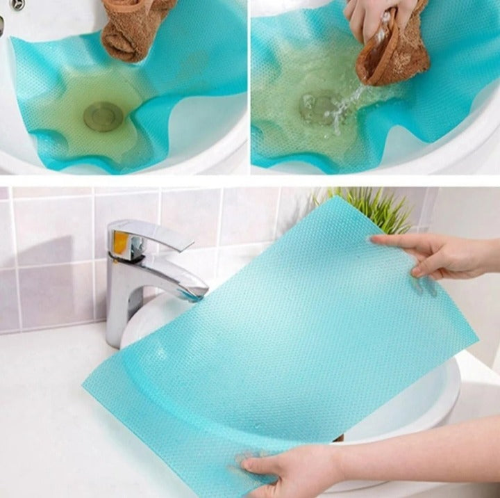 Anti-Slip Fridge Liner Roll 45x150cm | Spill-Proof Refrigerator Shelf Mat for Kitchen Organization