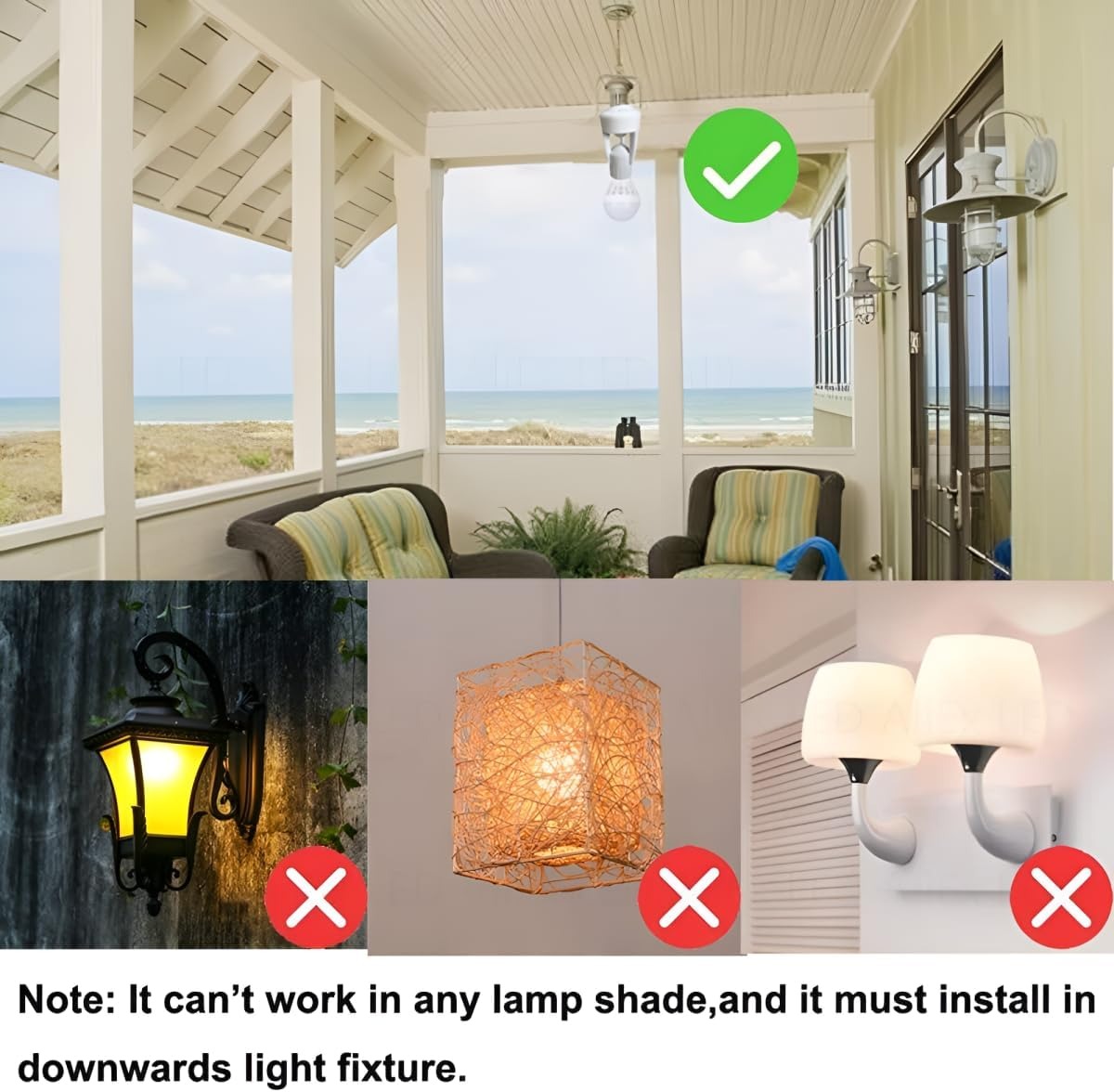 Infrared Motion Sensor Lamp Holder with Automatic On/Off Detection