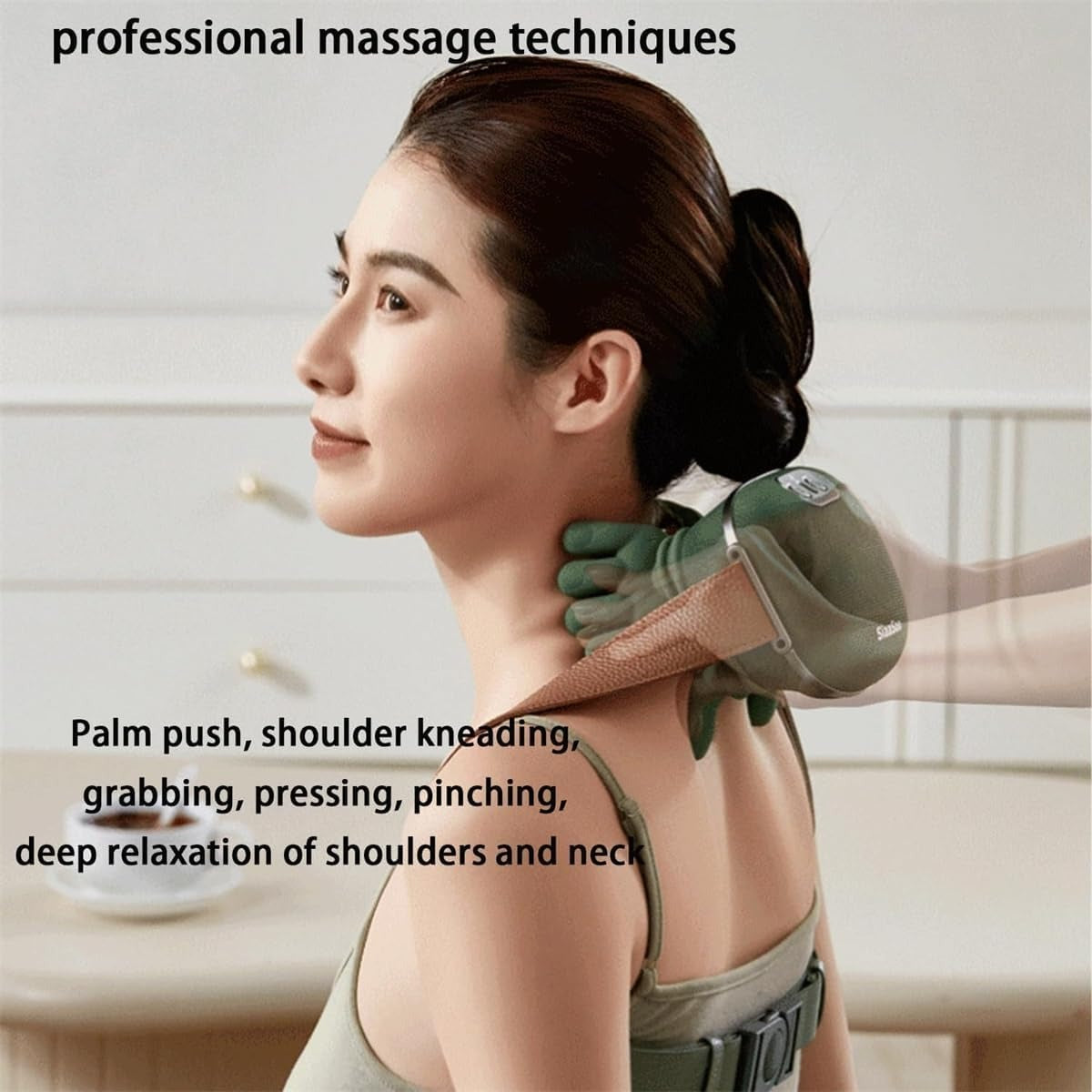 Smart Finger Pressure Neck Massager – Deep Kneading with Heat Therapy