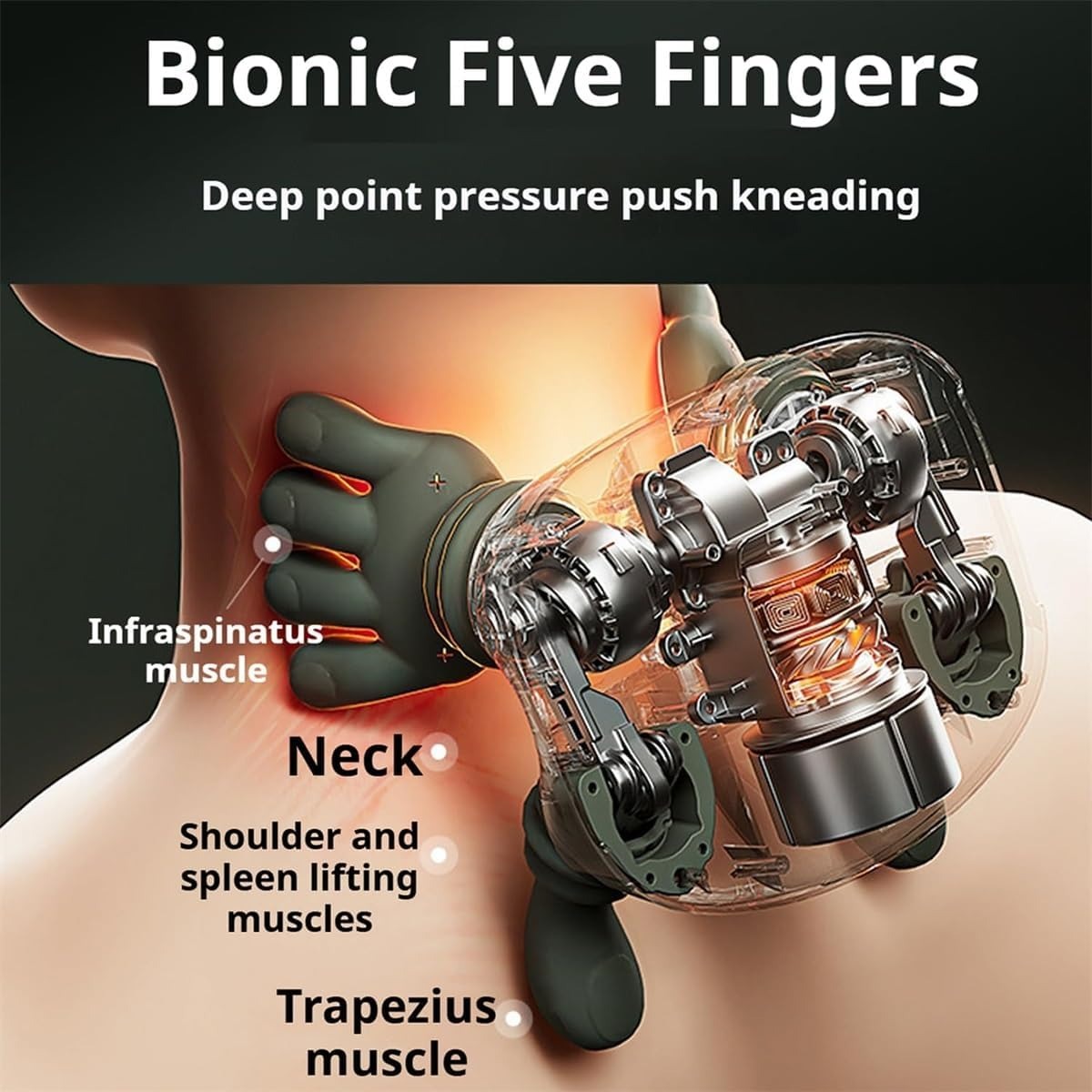 Smart Finger Pressure Neck Massager – Deep Kneading with Heat Therapy