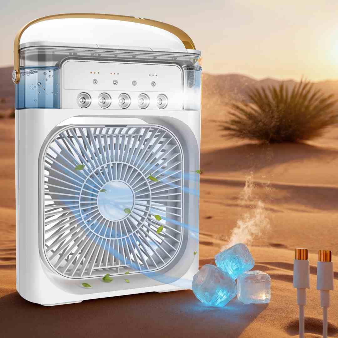 Portable Air Conditioner Fan USB Electric Fan with LED Night Light