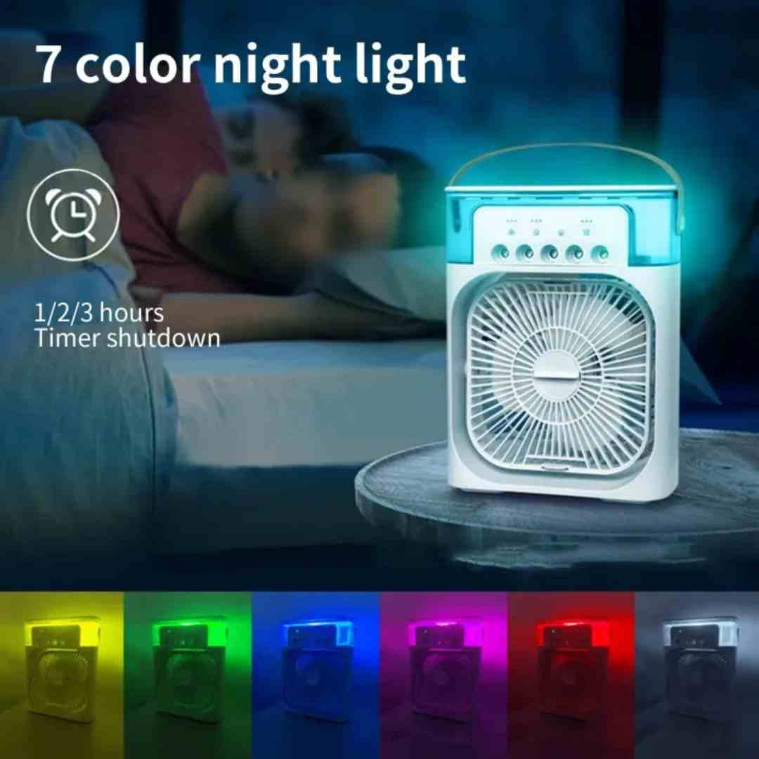 Portable Air Conditioner Fan USB Electric Fan with LED Night Light