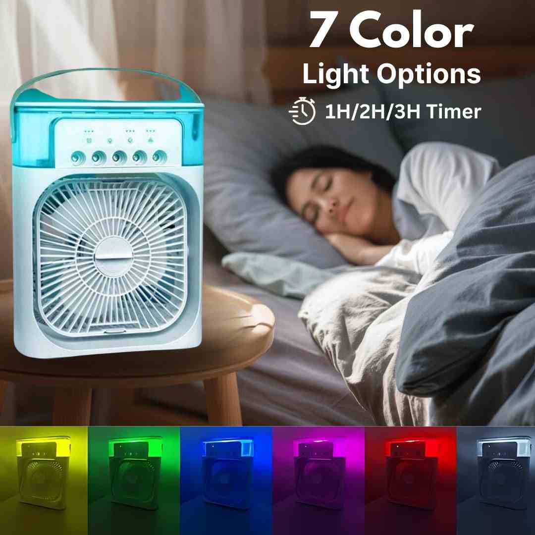 Portable Air Conditioner Fan USB Electric Fan with LED Night Light