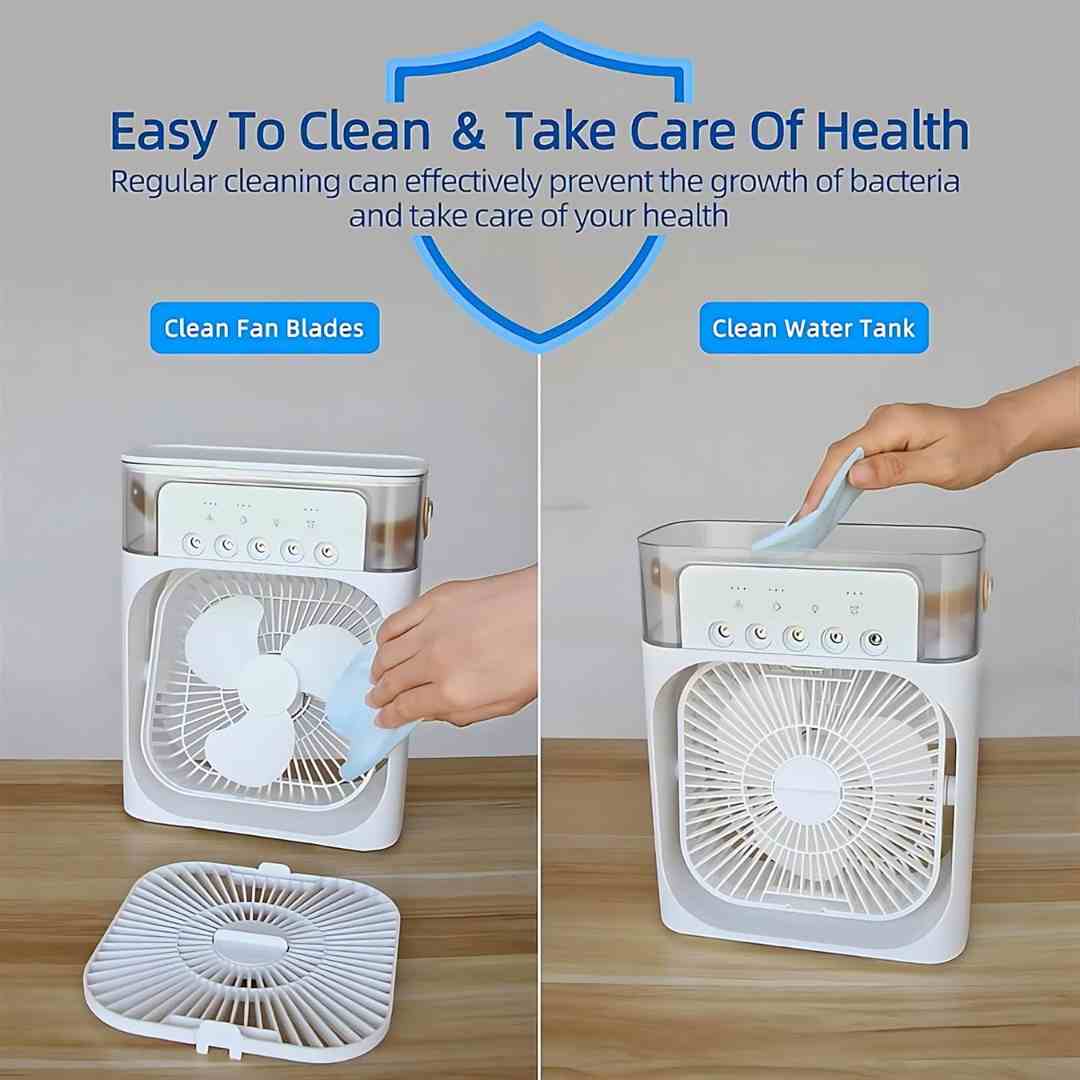 Portable Air Conditioner Fan USB Electric Fan with LED Night Light