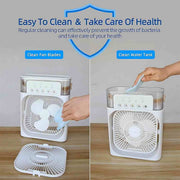 Portable Air Conditioner Fan USB Electric Fan with LED Night Light