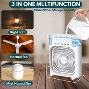 Portable Air Conditioner Fan USB Electric Fan with LED Night Light