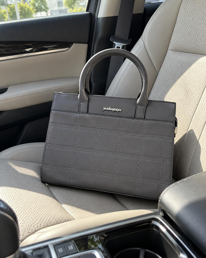 Grey Grid Handbag