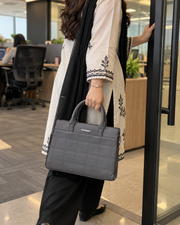 Grey Grid Handbag