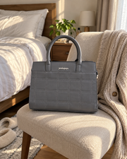 Grey Grid Handbag