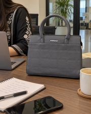 Grey Grid Handbag