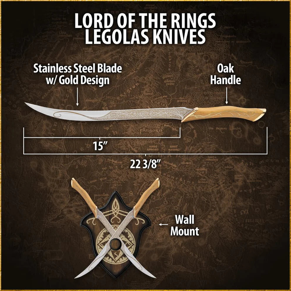 LOTR Legolas Swords (Wall Stand optional)