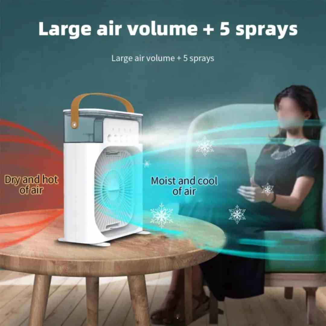 Portable Air Conditioner Fan USB Electric Fan with LED Night Light