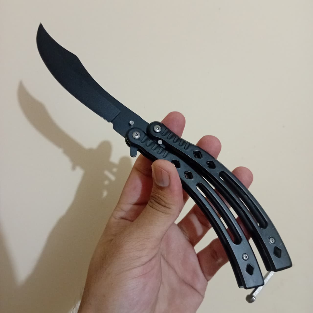 Black Curved BFK Blade Butterfly Knife - Sharp