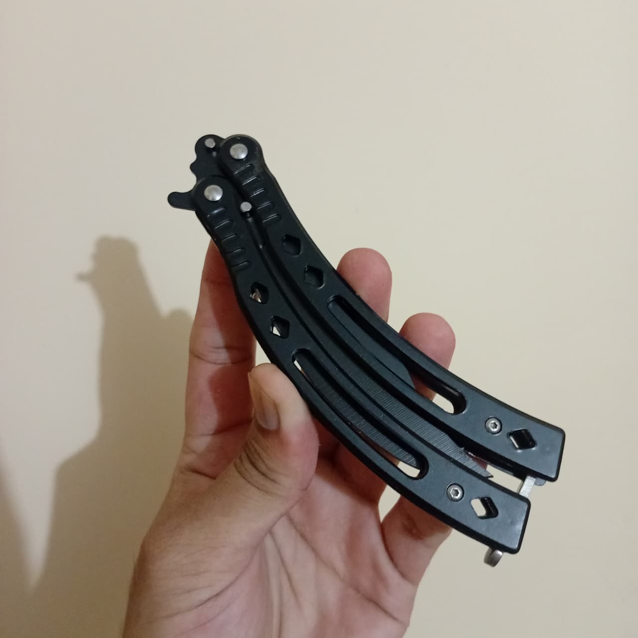 Black Curved BFK Blade Butterfly Knife - Sharp