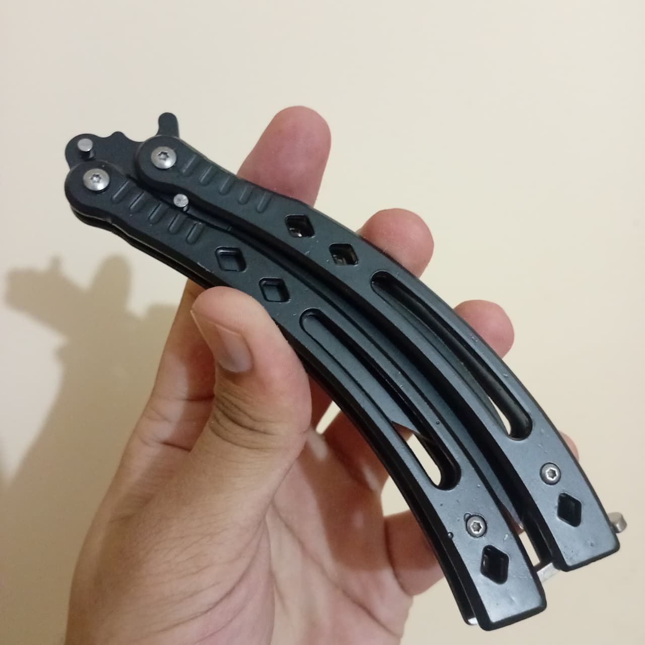 Black Curved BFK Blade Butterfly Knife - Sharp