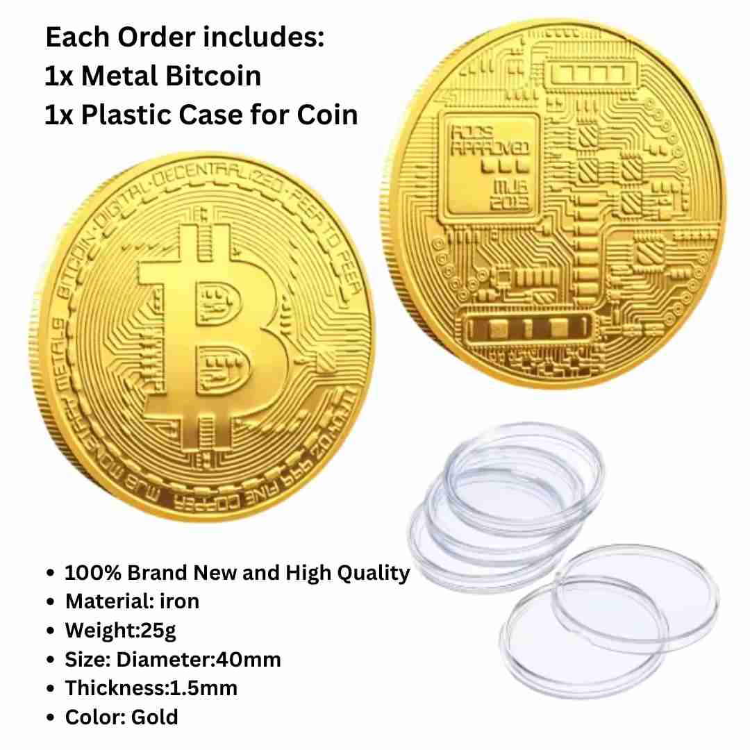 Real Bitcoin Coin of Metal | Gold Plated