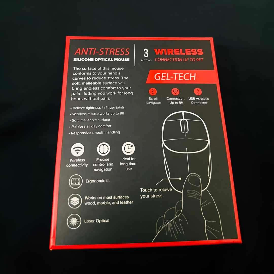 COBY Gel-Tech Anti-Stress Silicon Optical Wireless Mouse