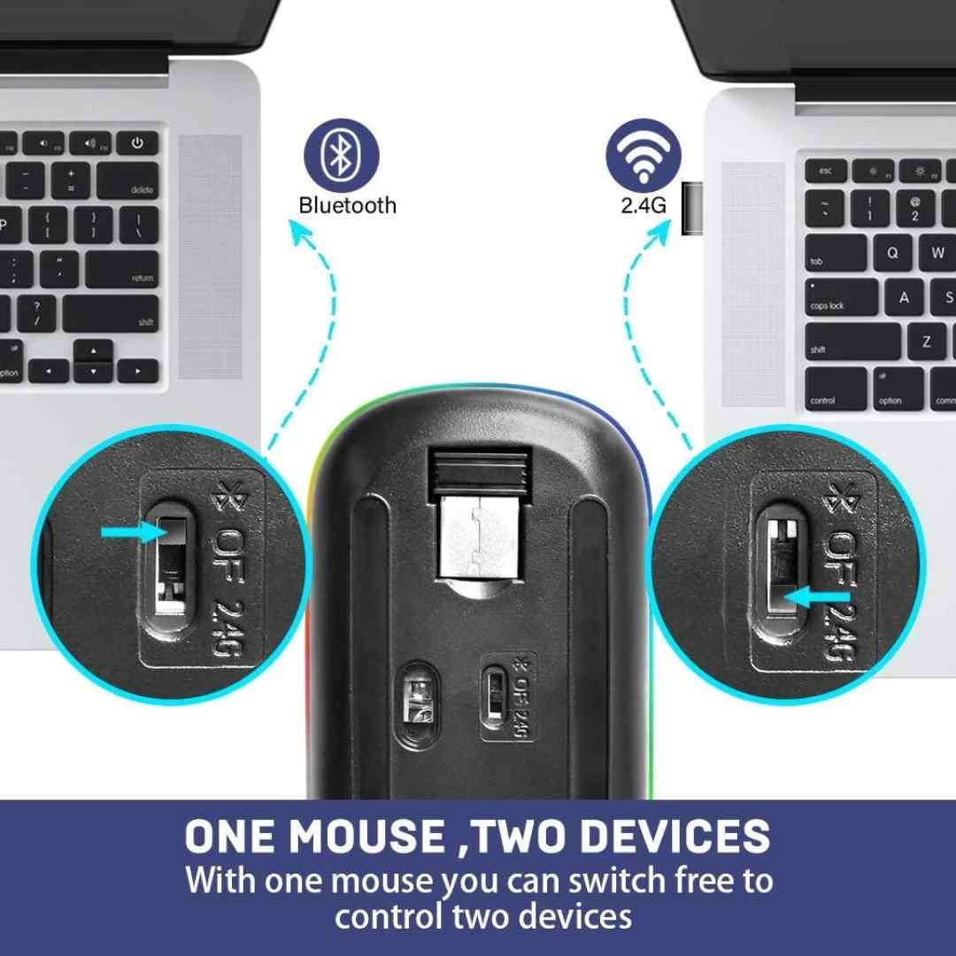HP W10 Wireless RGB Bluetooth, Wireless, Rechargeable Slim Mouse