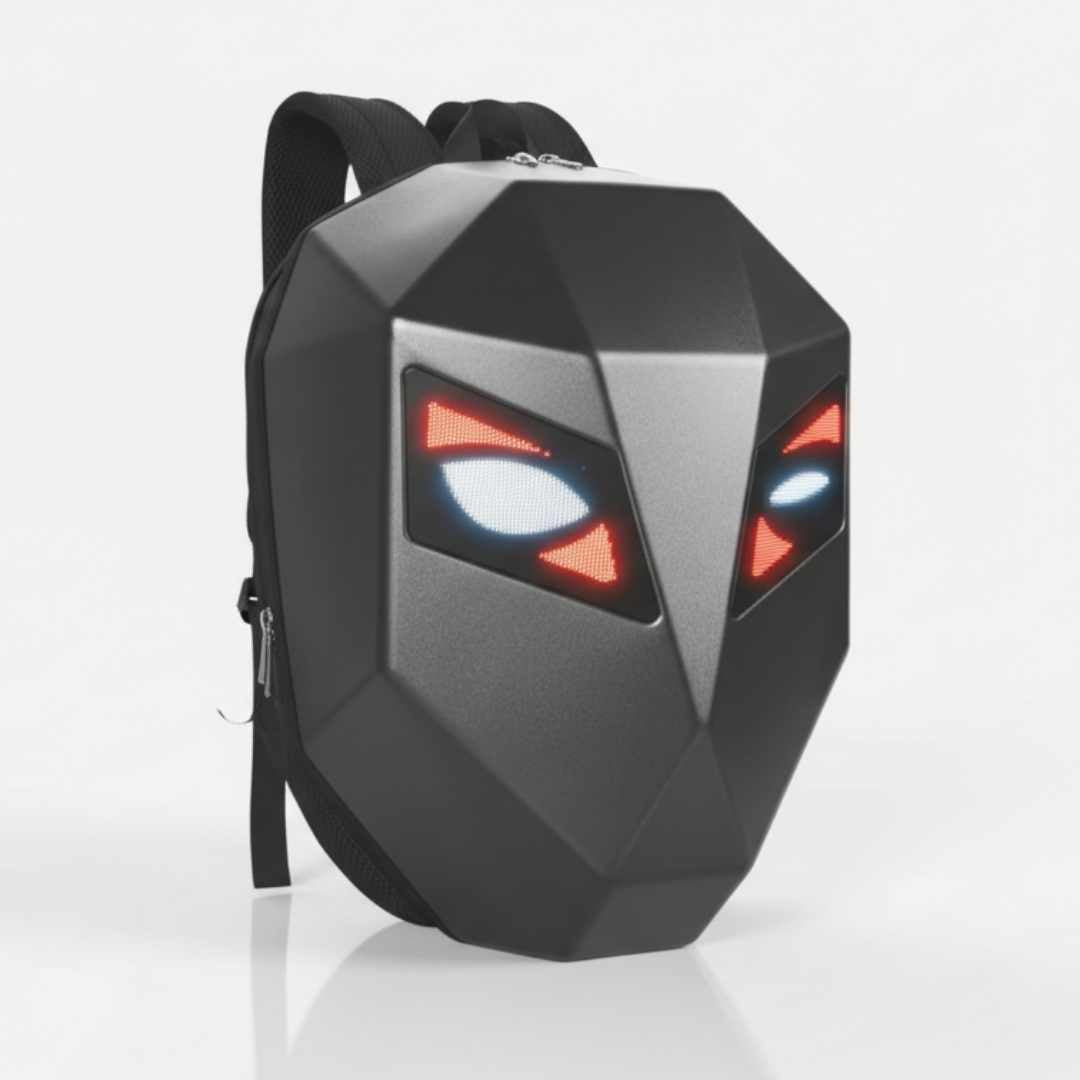 LED Eyes Motorcycle Backpack - Black Color
