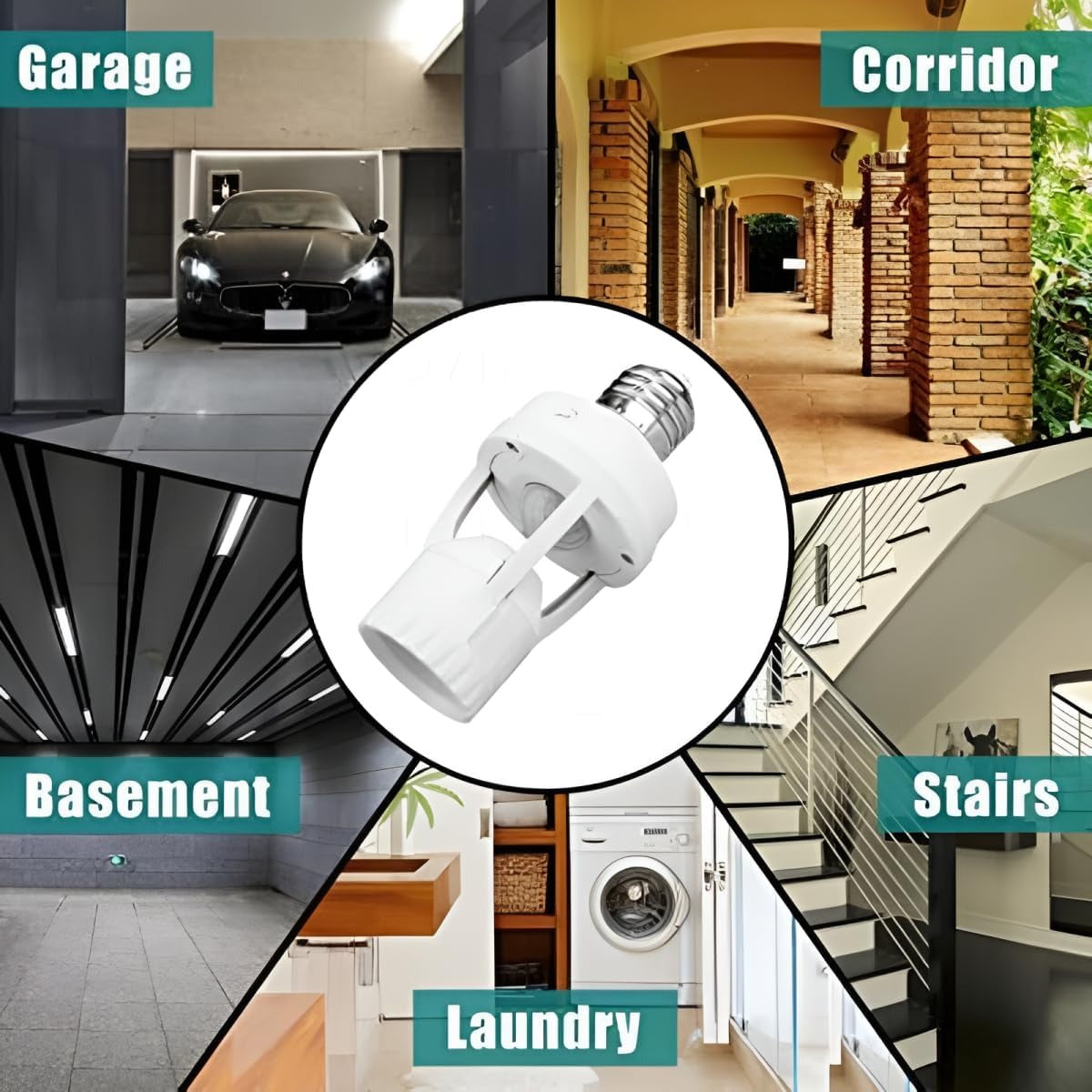 Infrared Motion Sensor Lamp Holder with Automatic On/Off Detection