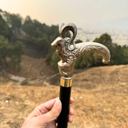 Handcrafted Markhor Handle Walking Stick