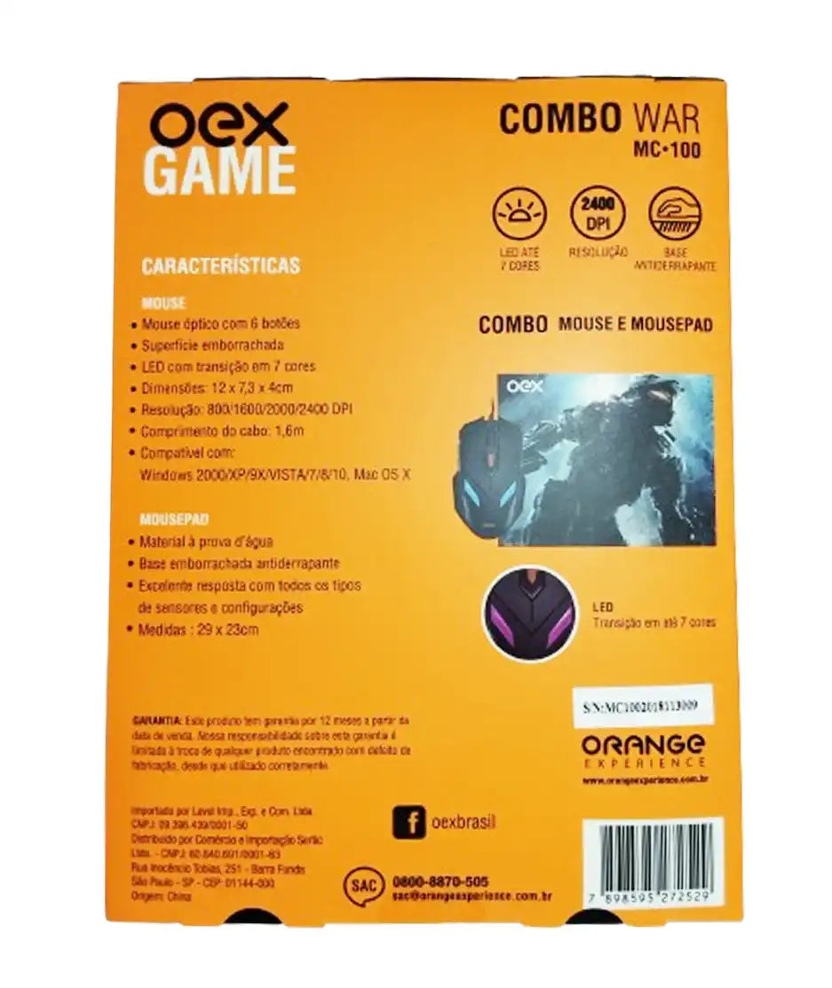 OEX MC-100 Gaming Mouse with Mousepad