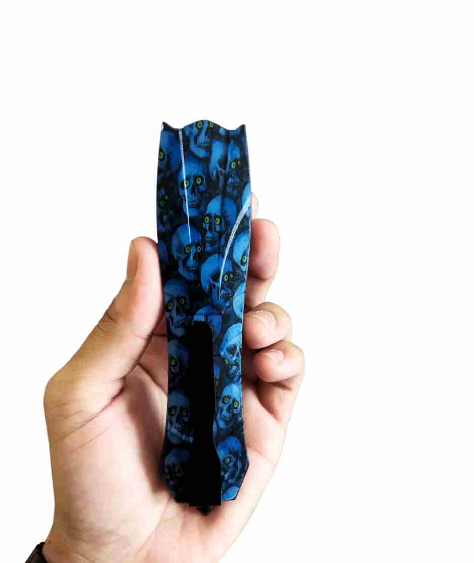 Blue Skull OTF Knife