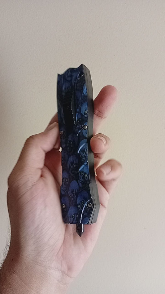 Blue Skull OTF Knife