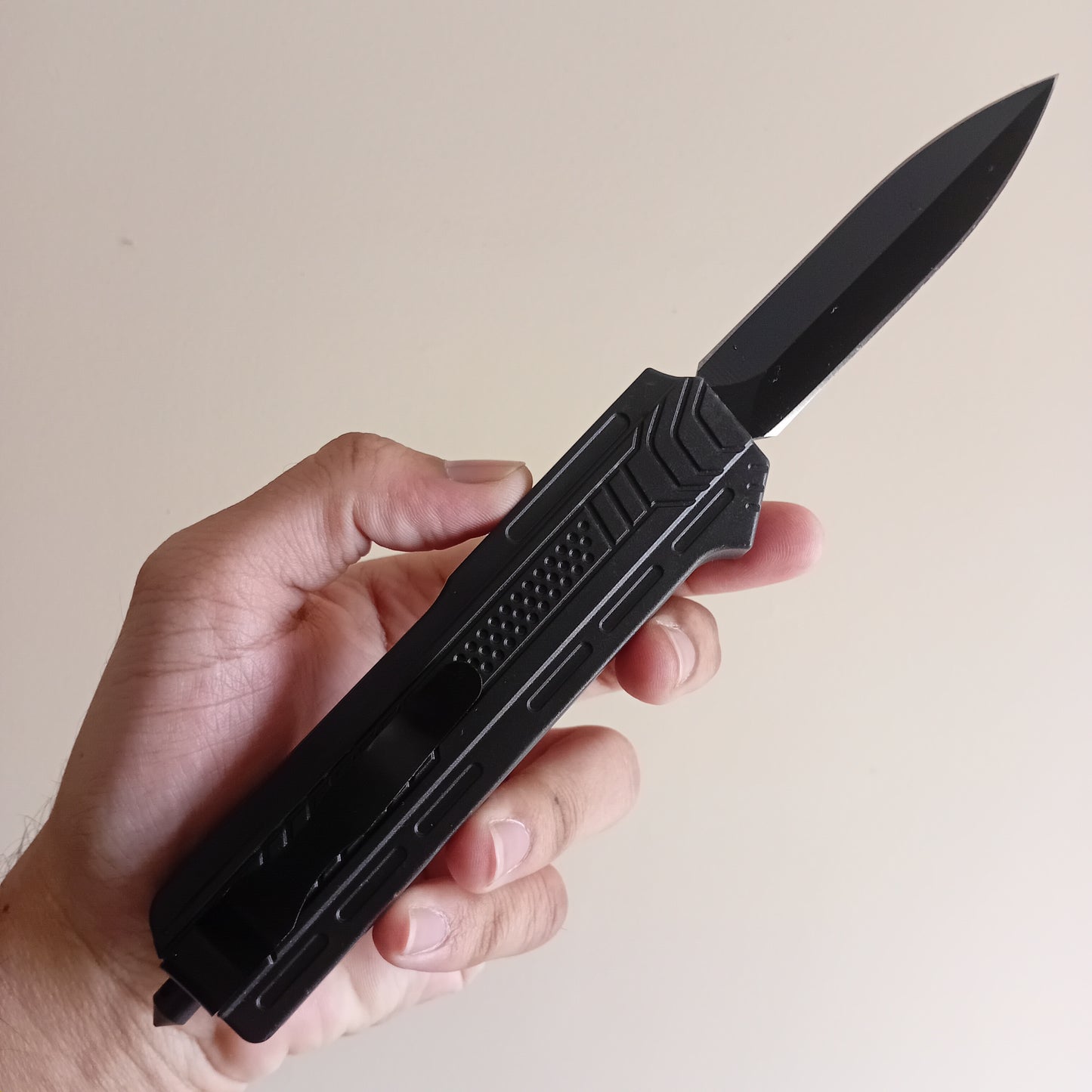 Black OTF Knife - Sharp