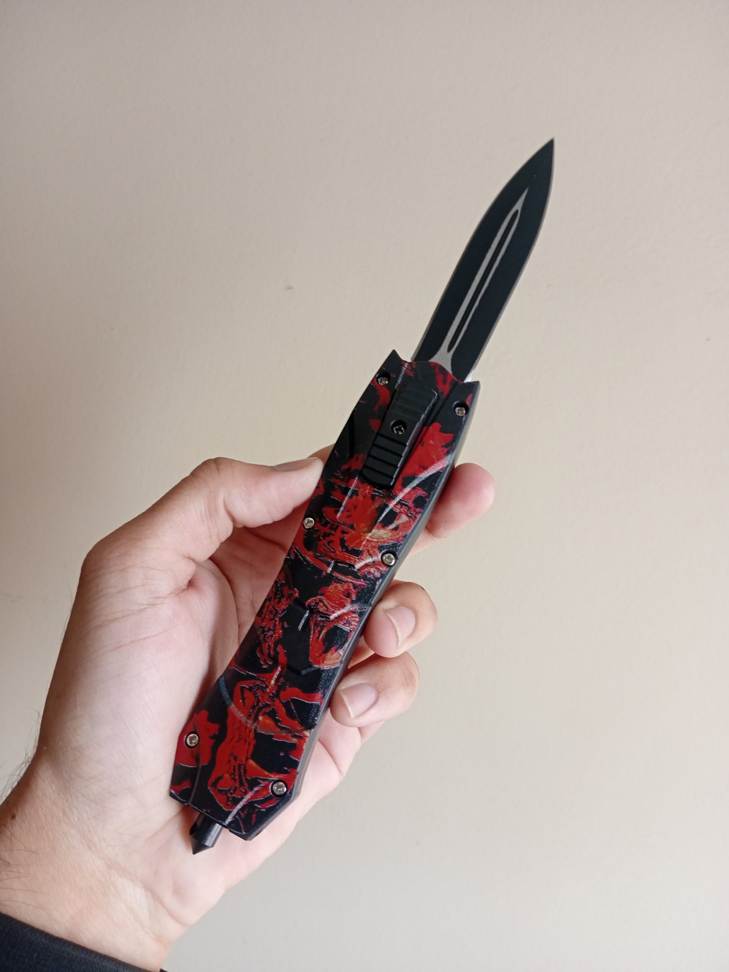 Red OTF Knife