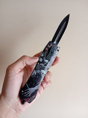 Brown Skulls OTF Knife - Sharp