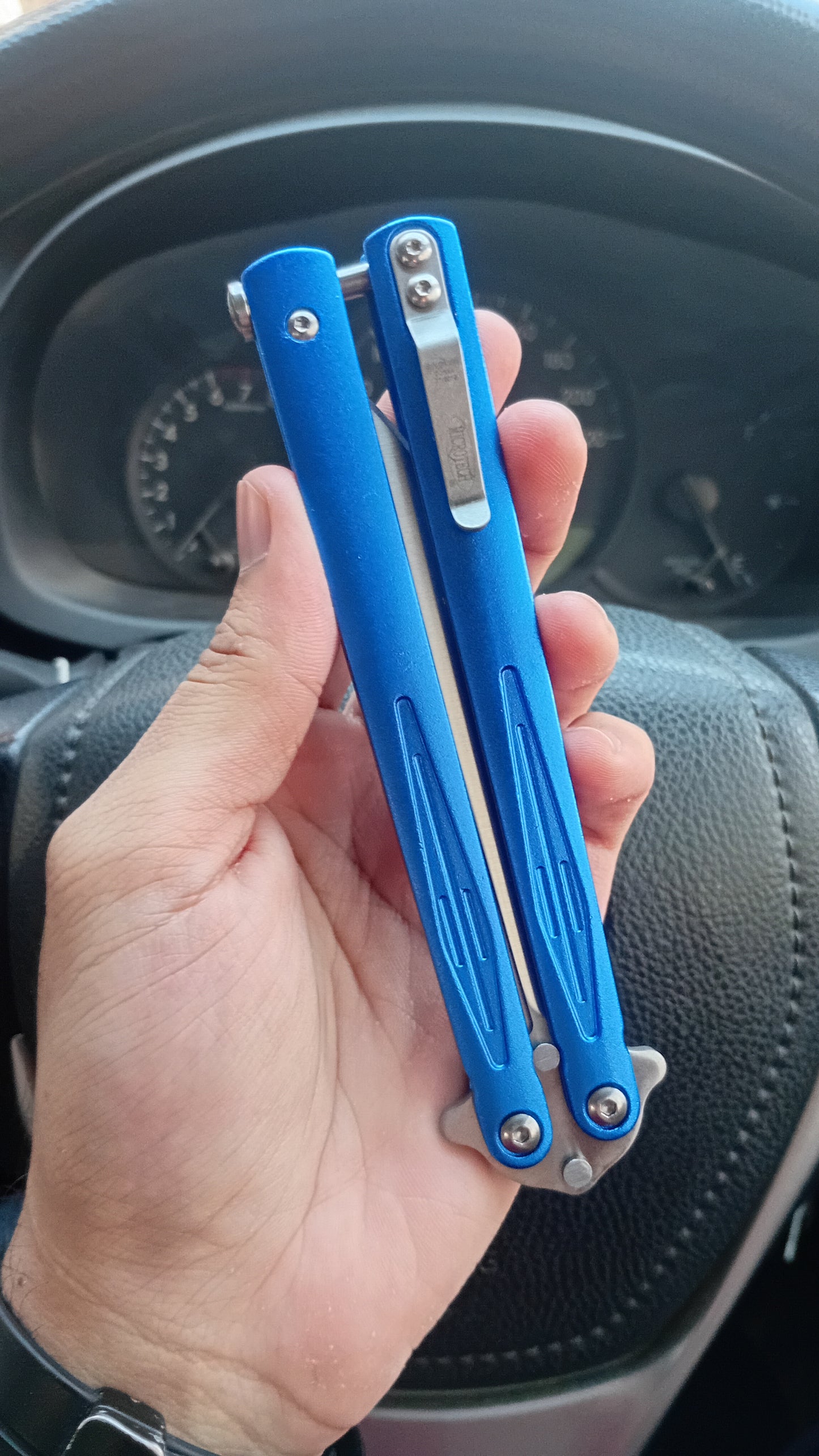 Blue Butterfly Knife