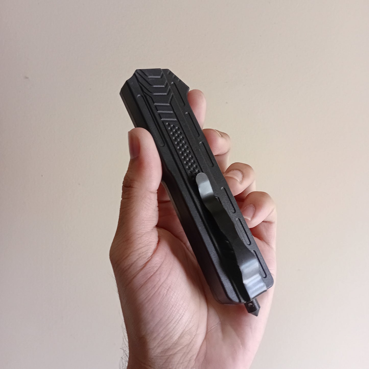 Black OTF Knife - Sharp