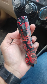 Red OTF Knife - Sharp