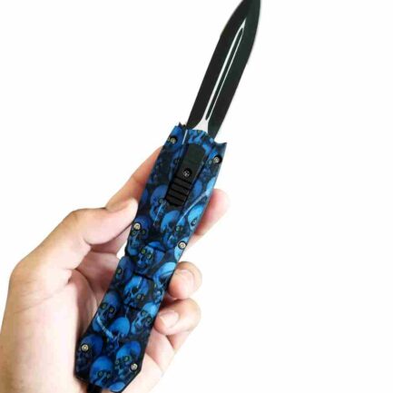 Blue Skull OTF Knife