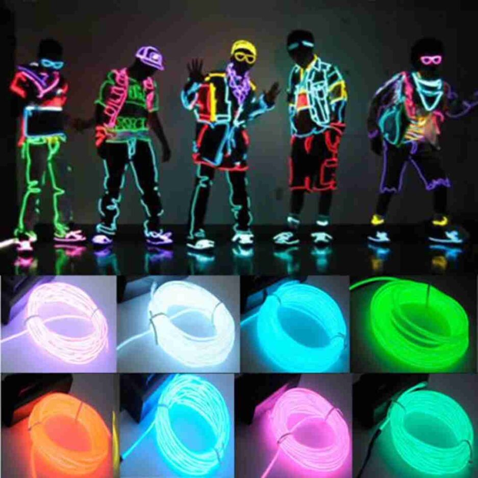 Flexible Glowing EL Wire Strip with Battery Controller