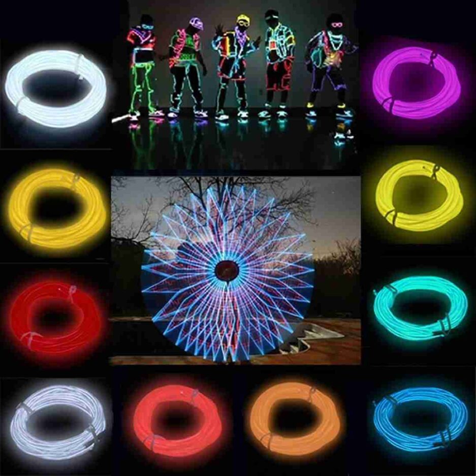 Flexible Glowing EL Wire Strip with Battery Controller - Image 5